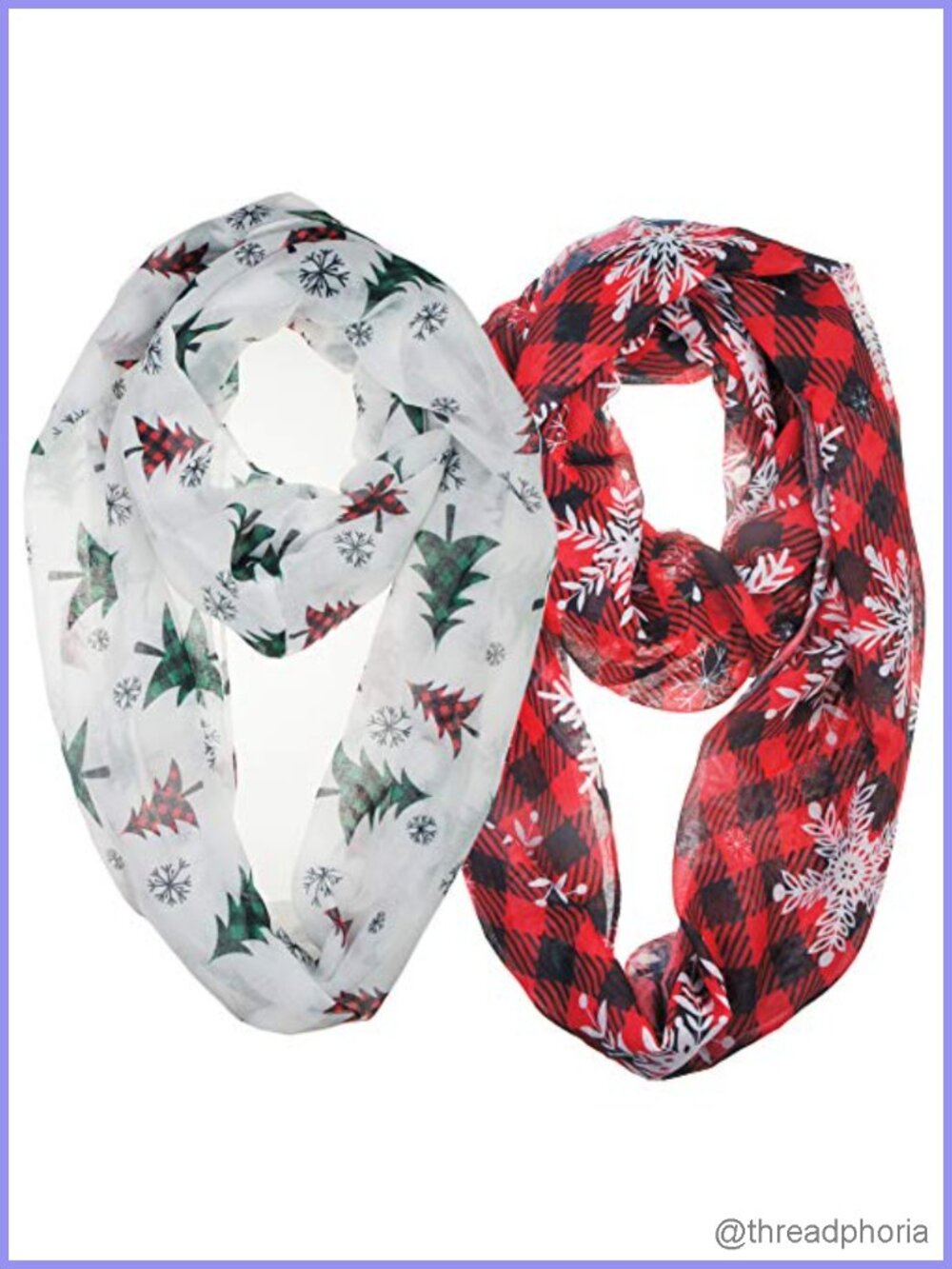 2-Pack Soft Lightweight Sheer Infinity Scarf Gift Idea